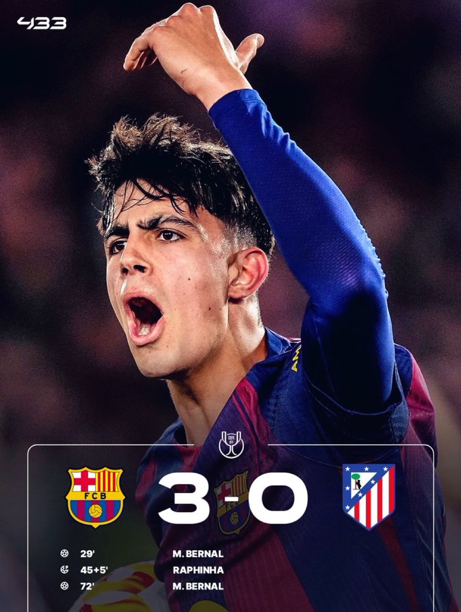 🚨🔚 BARÇA 3-0 ATLÉTICO 

ON EST FIERS DE VOUS <a href="/FCBarcelona/">FC Barcelona</a> 👏

Merci d’avoir tout laissé sur le terrain. Vous méritez l’ovation du Camp Nou. On tombe les armes à la main et a un but de refaire un exploit monumental.

VISCA EL BARÇA PER SEMPRE 💙❤️