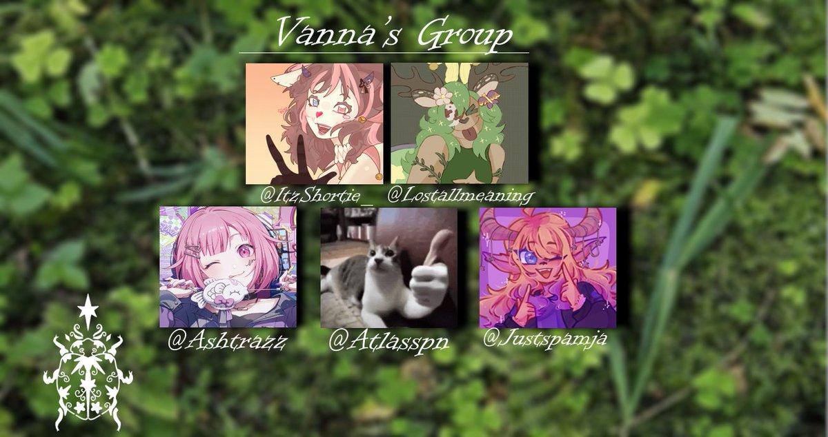 Luminary_SMP's tweet photo. ⊹ ࣪ ˖  Vanna's Group  𓂃⋆.˚

@ItzShortie_ 
@lostallmeaning 
@ashtrazz 
@Atlasspn 
@justspamja https://t.co/iCA4k1uJfY