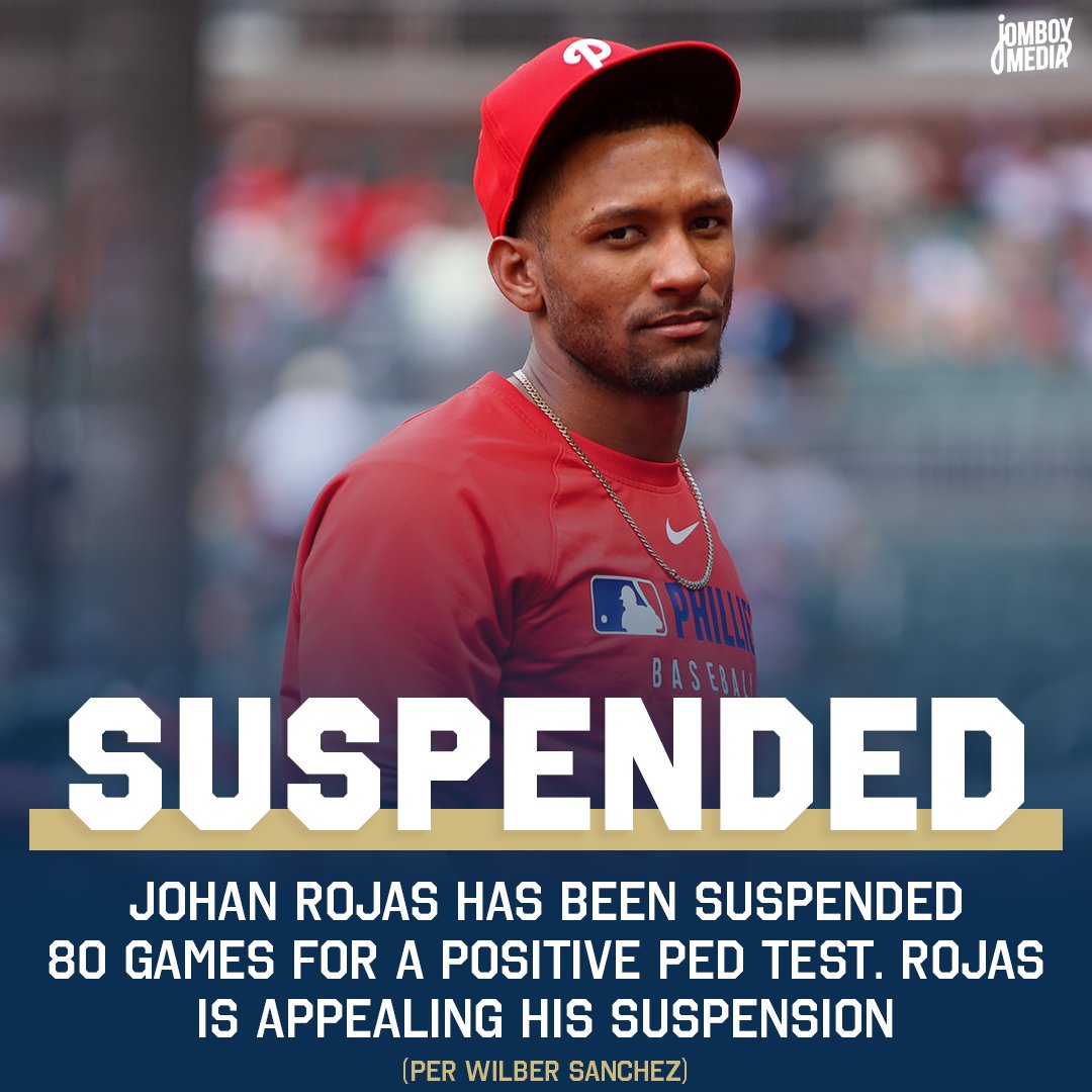 Johan Rojas Children Phillies outfielder Johan Rojas has been suspended for PEDs