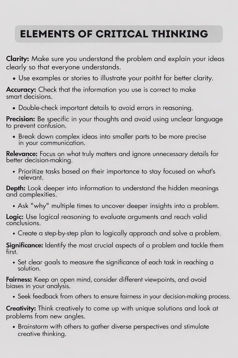 Elements of Critical Thinking