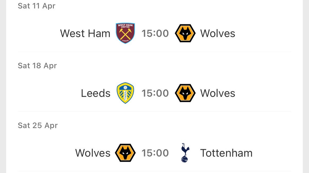 Wouldn’t want to be playing this wolves superteam in the run-in…