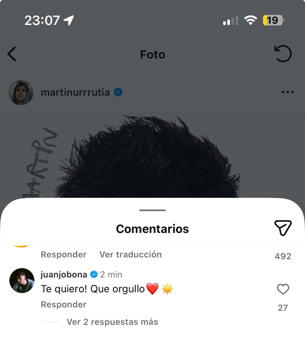 será vd q ha vuelto para comentarle eso… tan enamorado