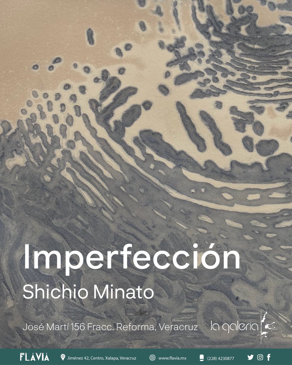 ¡No te pierdas esta experiencia única! 💫

Nos vemos mañana a las 20 h. en La galería de Veracruz para la inauguración de "Imperfección", la exposición de Shichio Minato que te hará cuestionar la perfección.

¡No te lo pierdas! ¡Mañana a las 20 h. en La galería de Veracruz!