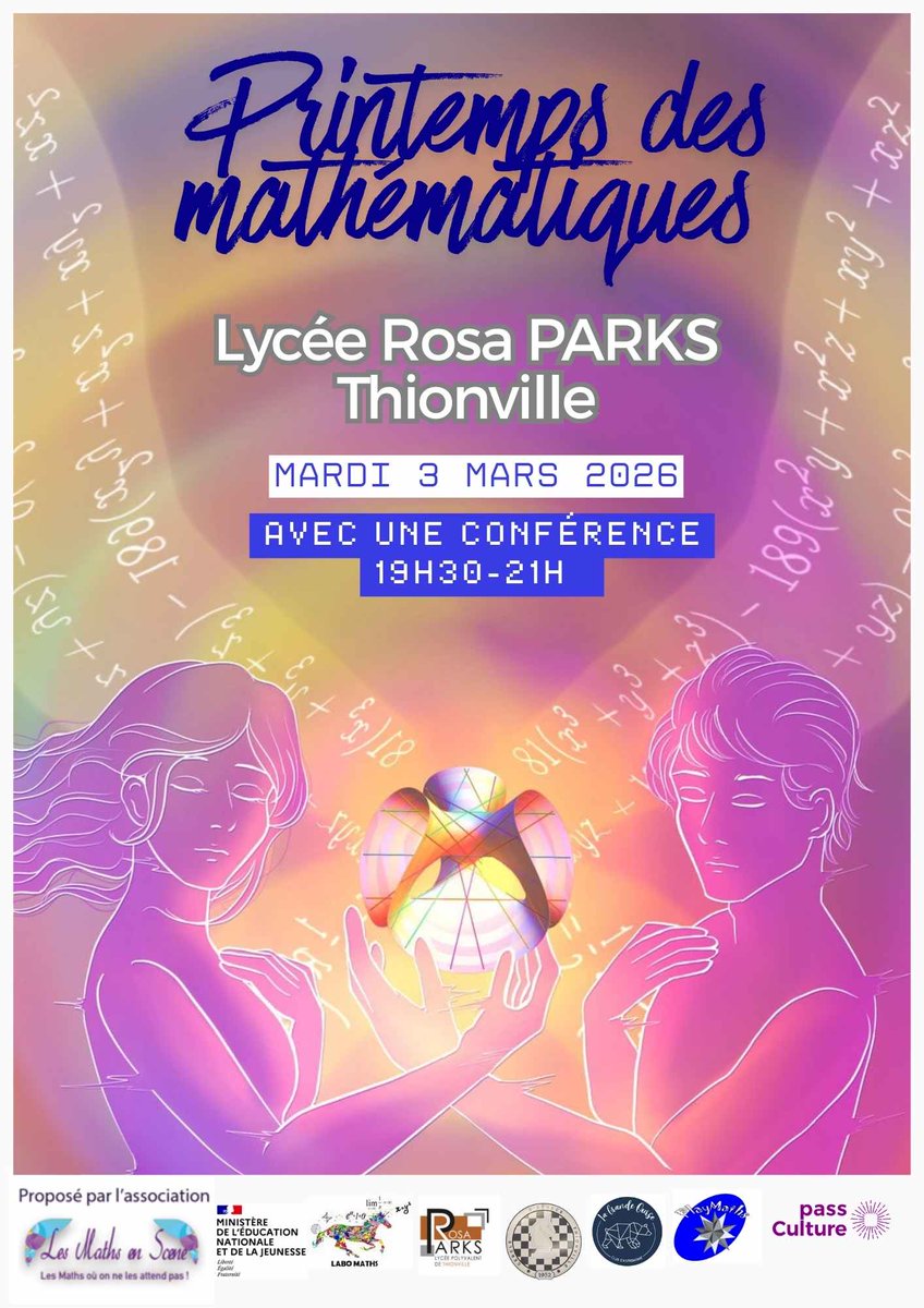 HalougiL's tweet photo. Super journée au lycée Rosa Parks de Thionville pour l'ouverture du Festival @LesMathsEnScene 🥰
Des élèves très mimis, un super accueil (merci à la direction), et une organisatrice géniale bien sûr : bravo à Mme Braun 👏

#maths
#planmaths
#fillesetsciences https://t.co/10dLFUu7vQ