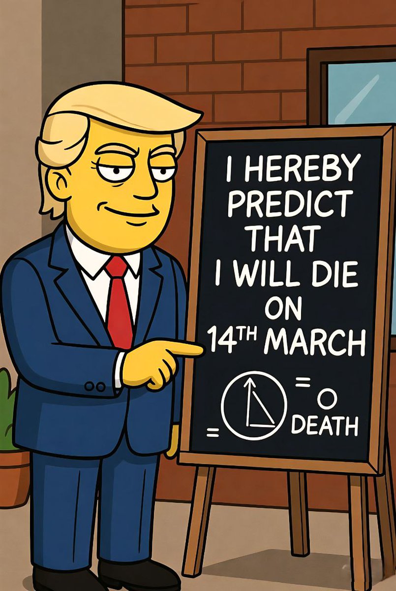 Modulus611804's tweet photo. SIMPSONS STRIKES AGAIN: Homer Trump predicts DEATH on March 14 

Ape before the coffin closes! 💀🚀
TG: https://t.co/Wq5kR63meY…
CA DROPS SOON 👀

#SimpsonsPredict #TrumpDeath #PiDayMeme #PumpFun #MemeCoin #SolanaMemes #HomerTrump https://t.co/DMGjv22TMG