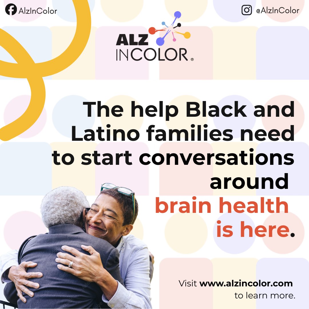StacieinAtlanta's tweet photo. Links2Equity is launching #AlzInColor to help Black and Latino communities recognize early changes in brain health, to respond with knowledge, and reclaim dignity and ownership around how best to move forward. #ad https://t.co/B3gaU06Tw0
Memory and thinking issues that come with age may be slight at first and can be dismissed. But for some, these changes become more common and can progress over time.
If you or your loved ones are noticing any of these signs, it is important to act now and talk to your healthcare provider about your experience.
#Fight4Health #EndAlz #AlzheimersAwareness #Links2Equity #Alzheimers #dementia #caregiving #awareness #health #wellness #caregiving #science #Cognition #geriatrics #neurology #PalliativeCare #familycaregivers #Alzheimer #biomarkers #science #neuroscience #DementiaCare #BrainHealth #AlzheimersResearch #TeamEndALZ #AlzheimersDisease #worldalzheimer #worldalzheimersday