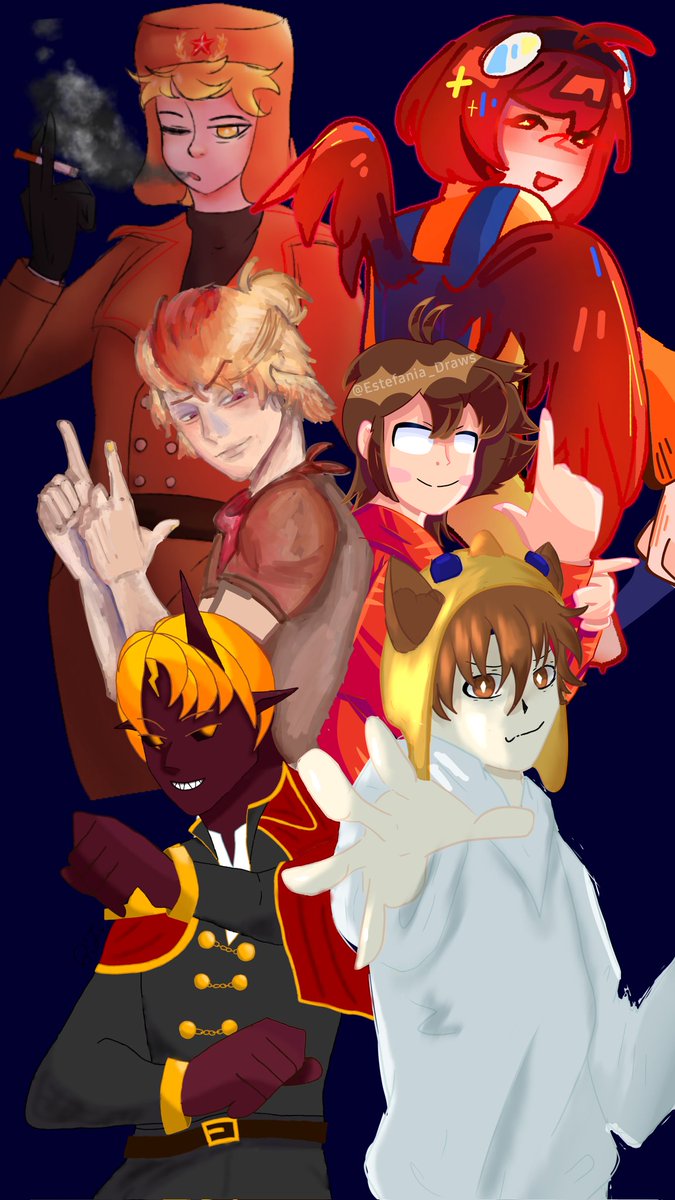 Colab 💫
Star: yo
Magma: <a href="/pinguino_joseph/">Joseph Coyoy</a>
Cap: <a href="/Leshuga1248/">Merengues :)</a>
Fallo:<a href="/EstefaniaDraws/">Estefanía_Draws</a>
Nova:<a href="/Zephyr_XD_21/">ZEPHYR _ 21 |-/ _ART</a>
Pollo: piernas de gallina

  #starvtuberArt #MagmaBoiFanart #capitangatofanart #JustNovaFanart #PolloFanArt