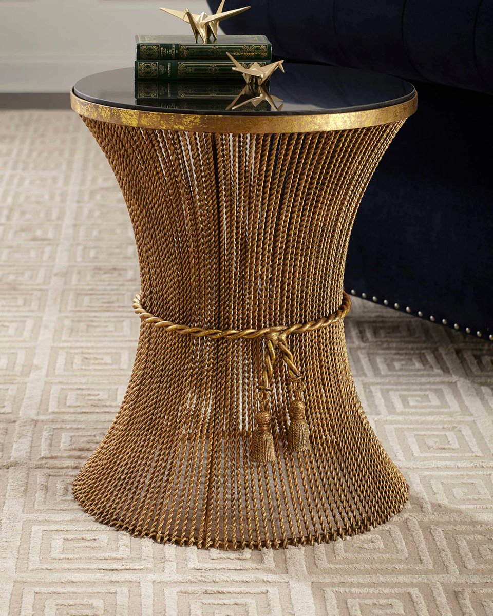 Avarietyofgifts's tweet image. Italian Gold Twisted Iron Side Table with Tassel Rope Accent and Inset Black Granite Top giftsforyounme.com/products/antiq… #accenttable #table #homedecor #home #shopping