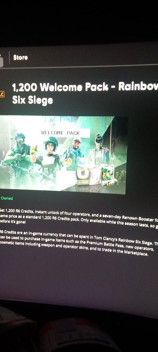 oEssej's tweet photo. Bought this about 10 minutes ago restarted my game twice and still haven't received my credits?? @Rainbow6Game https://t.co/3cRNAlHDWp