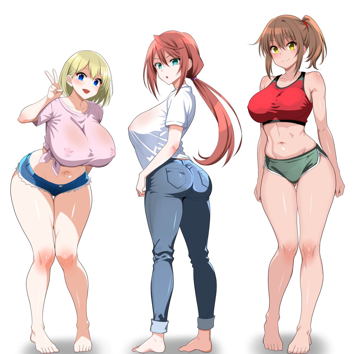 #3月になったから3人並んだ画像を貼ろうぜ 
むちむちは健康に良い
#Skeb 