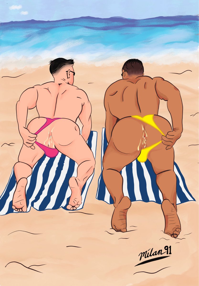 MilanCC91's tweet photo. 🍑🏝️¡Beach Boys nudist !  1 or 2 ? #NSFW #gayart #bara #baragay #gaycartoon #gay #comicgay #milan91 #nudism #nudismo https://t.co/aBBy7qJstE