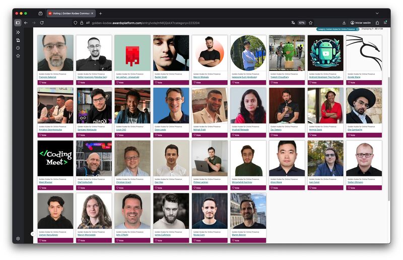 santimattius's tweet photo. Honored to be nominated for Online Presence at the Golden Kodee Community Awards 2026 🏆

Sharing the shortlist with amazing people who inspired my journey with Kotlin and Kotlin Multiplatform 🙌

Vote here 👇
https://t.co/8cdQVejSP8

#Kotlin #KotlinMultiplatform #AndroidDev https://t.co/3tc0U097vi