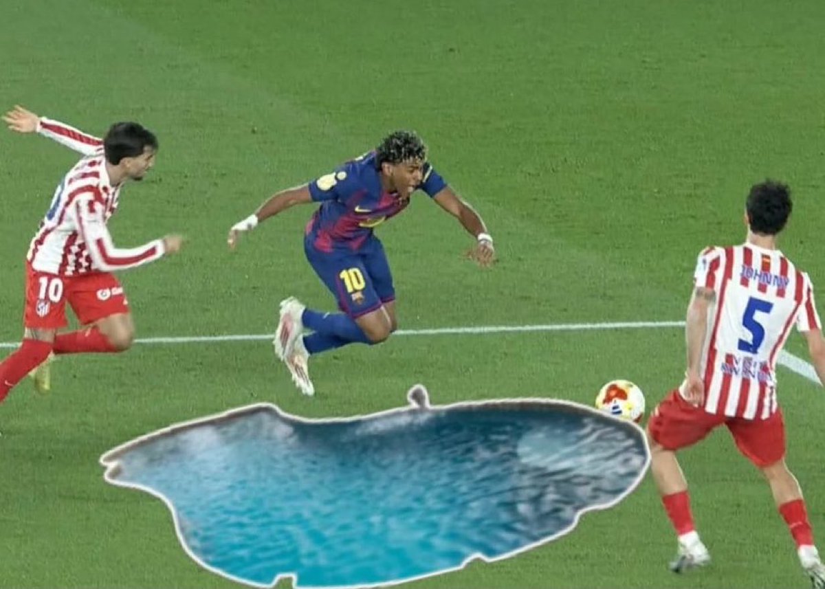 Ahí va 

Ahí va Lamine Yamal durante todo el partido.