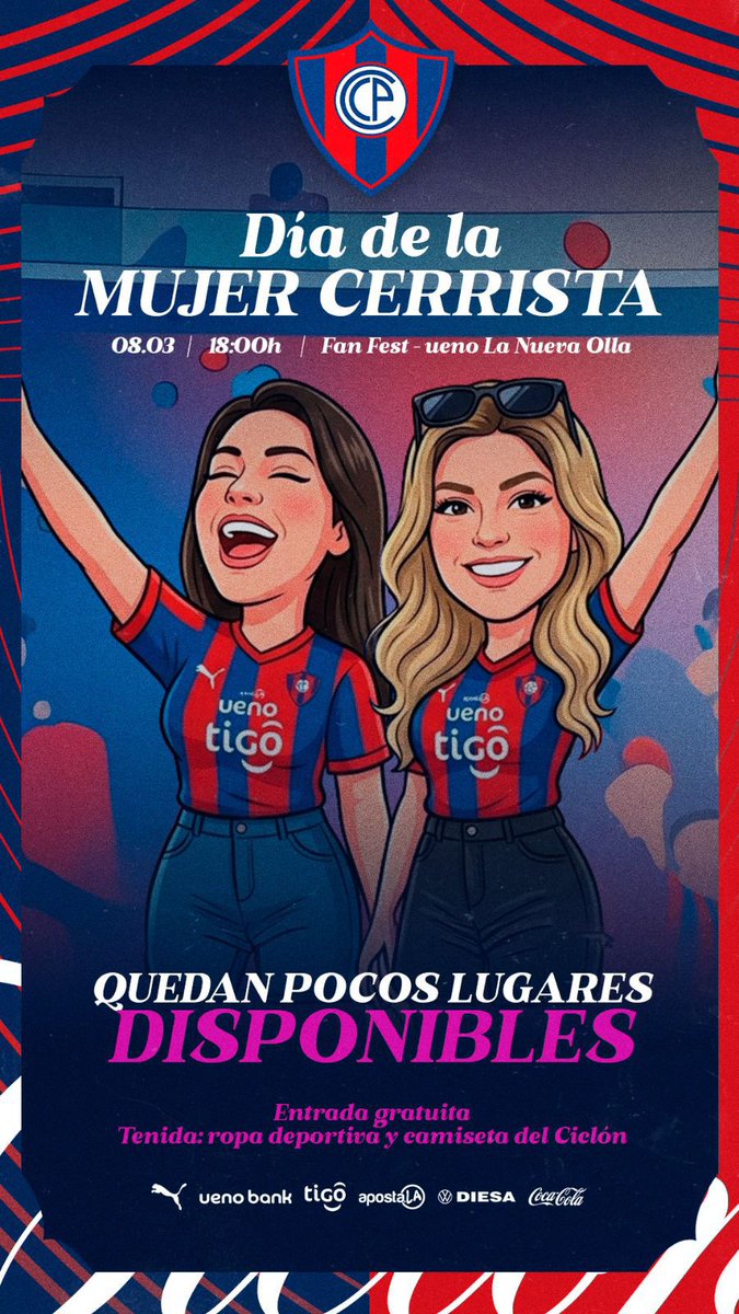 #DíadeLaMujerCerrista 💙❤️
✍️🥰 <a href="/CCP1912oficial/">Club Cerro Porteño</a>

forms.gle/ipyBF2mc3V2rP9…