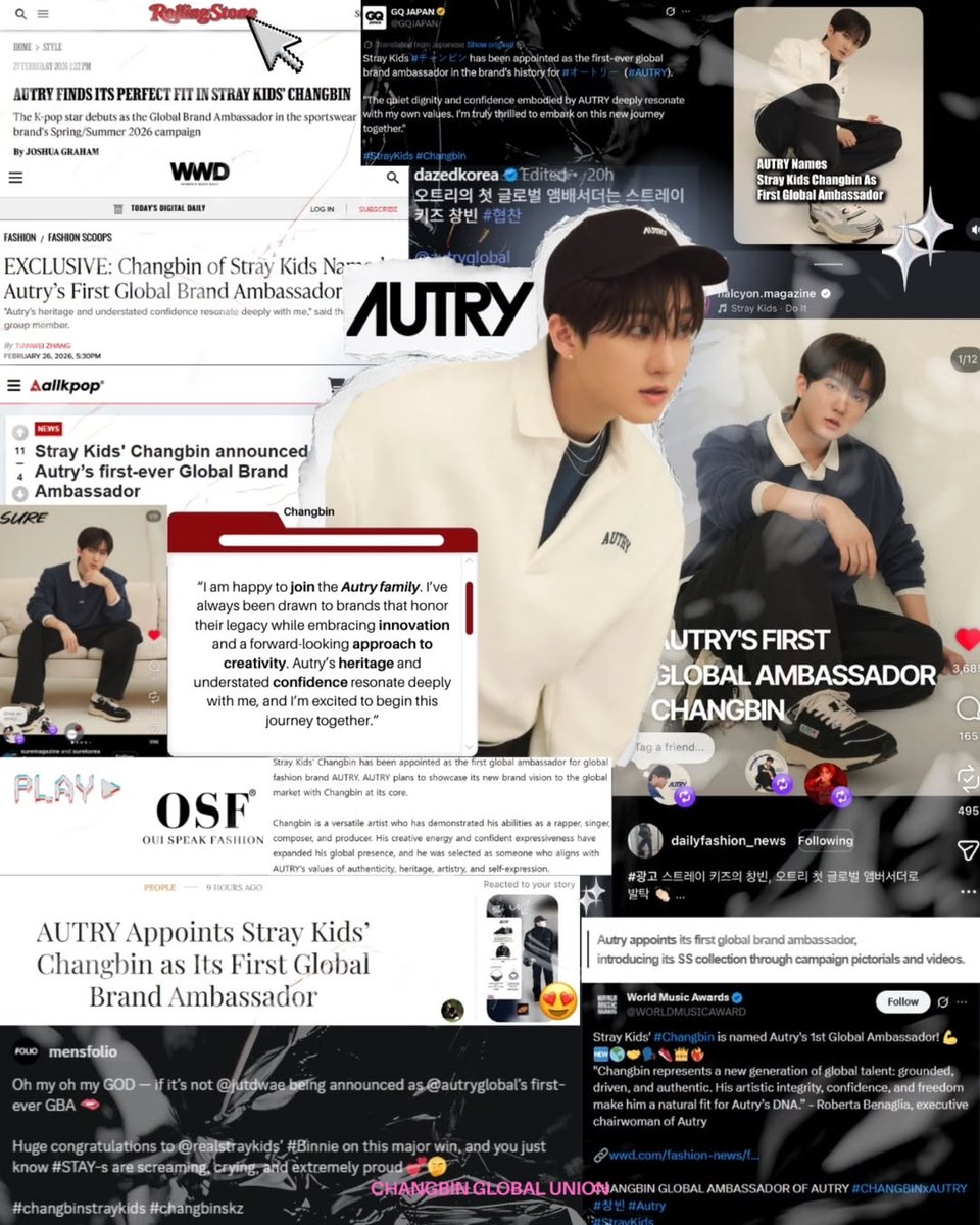 ChangbinGlobal's tweet photo. Our beloved Changbin Union insta has made a post about changbin's effect as ambassador 

The Changbin Effect in motion.

From ambassador announcement to 6-hour sell-out, Changbin's partnership with AUTRY sparked global trending fan engagement, media coverage, and search impact.

This post highlights the worldwide response from STAYS and fanbases who amplified the moment across platforms - proving once again that fashion I meets fandom on a global scale.

#CHANGBINXAUTRY 
#Changbin #창빈