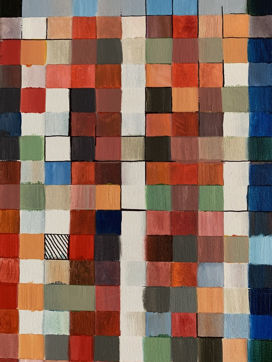 American Flag, pixelated 
24” x 48” acrylic on canvas 🇺🇸
