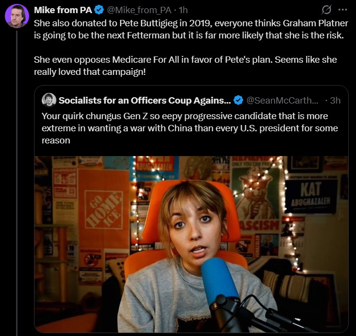 DylanBurns1776's tweet photo. She was 19, younger thank Mike was when he ran for office as a Republican https://t.co/tbPb1iucKY
