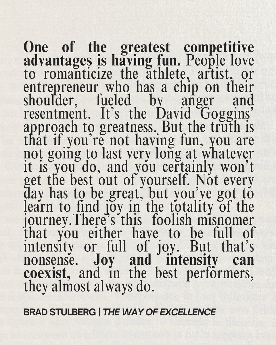 One of the greatest competitive advantages is having fun: