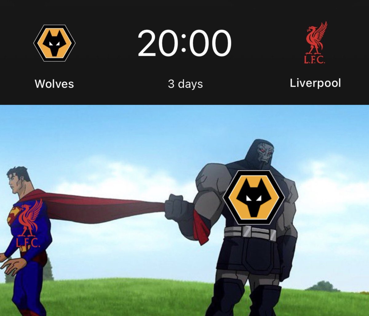 Liverpool could actually hold 2 Ls to 20th place Wolves in 3 days, we’ll be there.