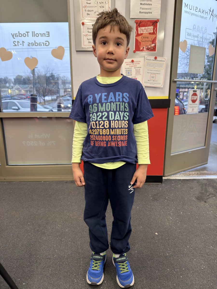 mathnasiumTY's tweet photo. We wanna wish a very BIG happy birthday to Alexander! He came in so excited to show off the Math of how old he is! Today he got 6 pages done and did a mastery check!! Amazing job Alexander! And we hope you have a fantastic birthday!! https://t.co/4Eb9JvivMk