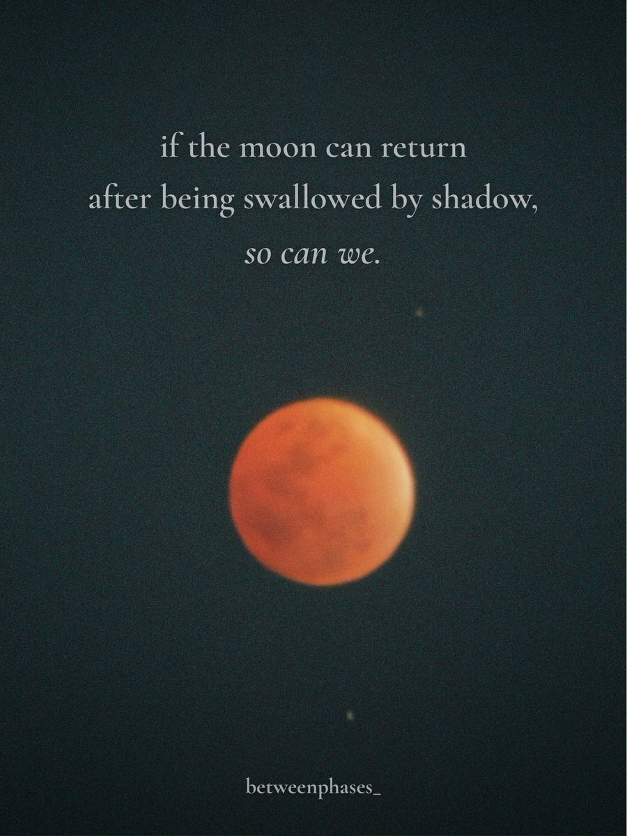 betweenphases_'s tweet photo. some phases are just passing through.

#betweenphases #LunarEclipse #BloodMoon #gentlereminder #phasesofgrowth https://t.co/FfJXKItHQU