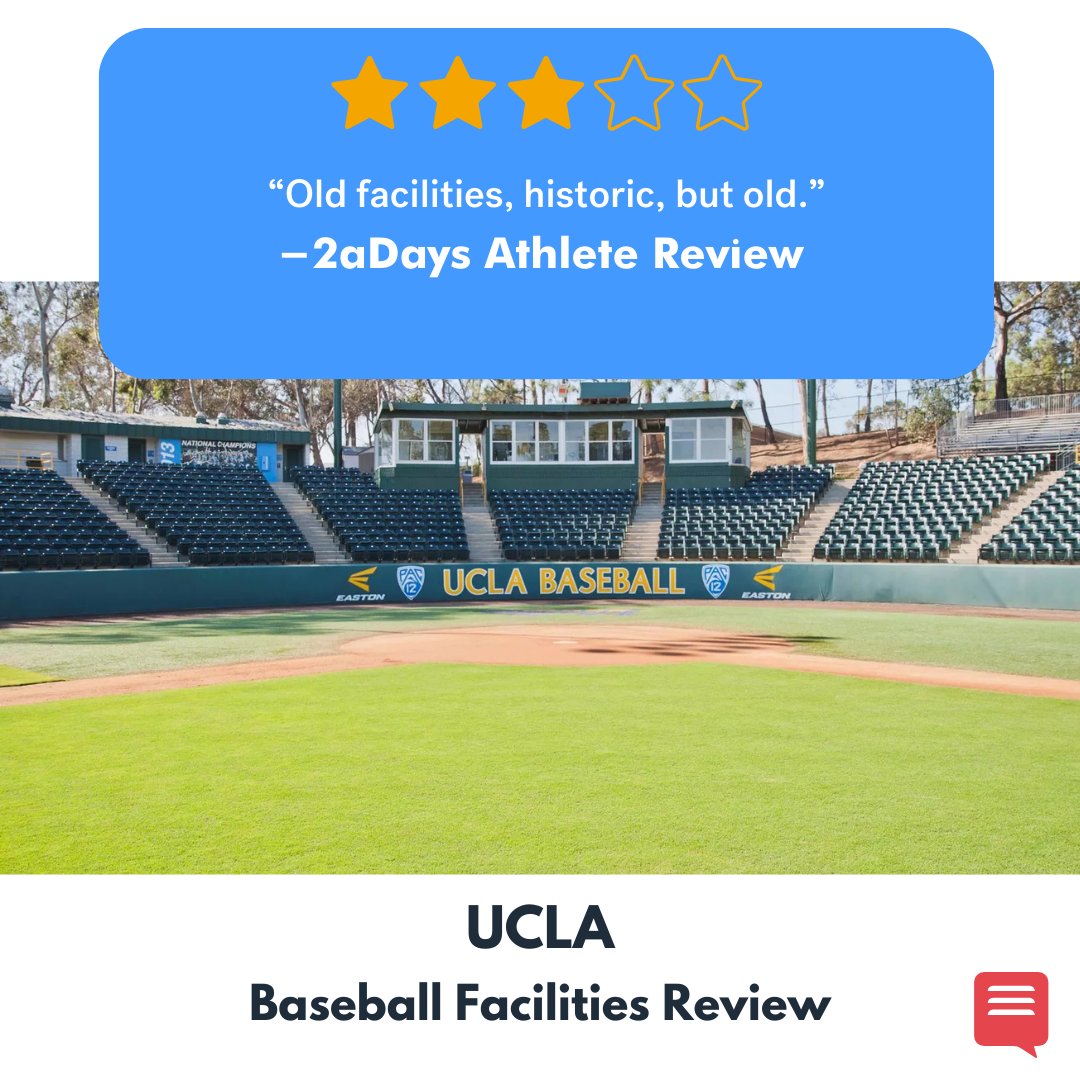 2aDays_Ratings's tweet image. . @uclaathletics has received #2aDays facilities reviews across their football, track &amp;amp; field and baseball facilities. All the reviews note the great resources available to athletes. See all of #UCLA's reviews and #rateyourcoach (and facilities!): bit.ly/3M8nG6v