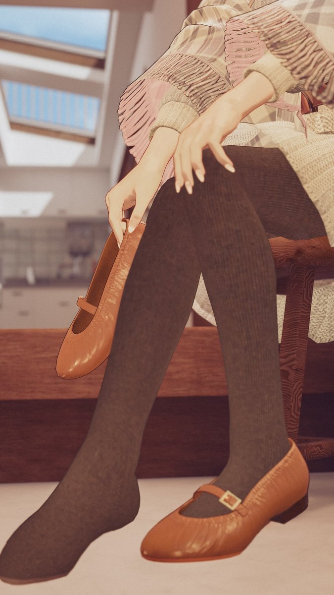 ニットポロに合わせてパンプス＋タイツのセットも販売開始されております📢
ワールド固定でその場に靴を脱いだり、手にもったりできるギミック付きで撮影や表現の幅が広がりそうなアイテムとなっております✨️
こちらもよければぜひご一緒にお迎えを検討してみてください～！🌸
 #akatsukiya3 #PR