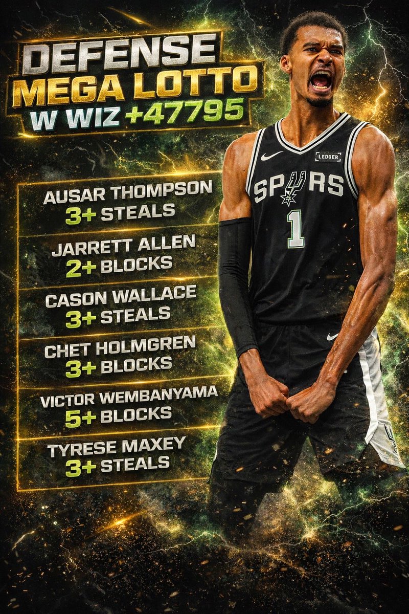 🚨 DEFENSE MEGA LOTTO W WIZ +47795 🚨

Steals. Blocks. Pure chaos. 🧱😤

If this smacks…
🎁 $100 GIVEAWAY

To enter:
❤️ Like
🔁 Repost
💬 Comment if tailing 👇

Let’s cash it. 💰  #Gambling𝕏