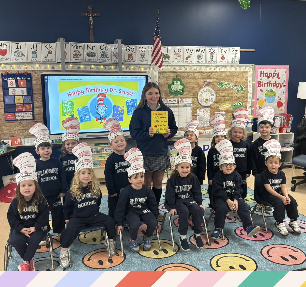 StDomSchool's tweet photo. Isabella from NJHS read to PreK3 today in honor of Read Across America Week! 📖📚 https://t.co/YpDSftCj4r