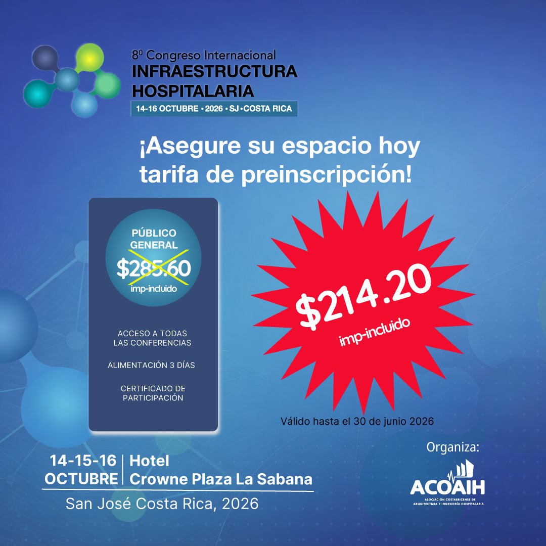 ACOAIH1's tweet photo. 📢 ¡Asegure su espacio hoy con tarifa de preinscripción!

Aproveche el precio especial y forme parte del encuentro más importante del sector salud en la región.

🔗 Regístrate ahora y asegura tu lugar
https://t.co/G6kxUxqUne https://t.co/JhJYSwl4FT