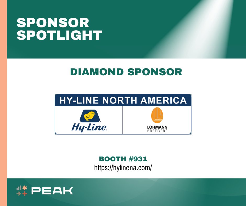 Shoutout to Hy-Line North America for supporting PEAK 2026 as a Diamond Sponsor!

Interested in becoming a PEAK event   sponsor? Check out our sponsorship prospectus at midwestpoultry.com/sponsor/.
