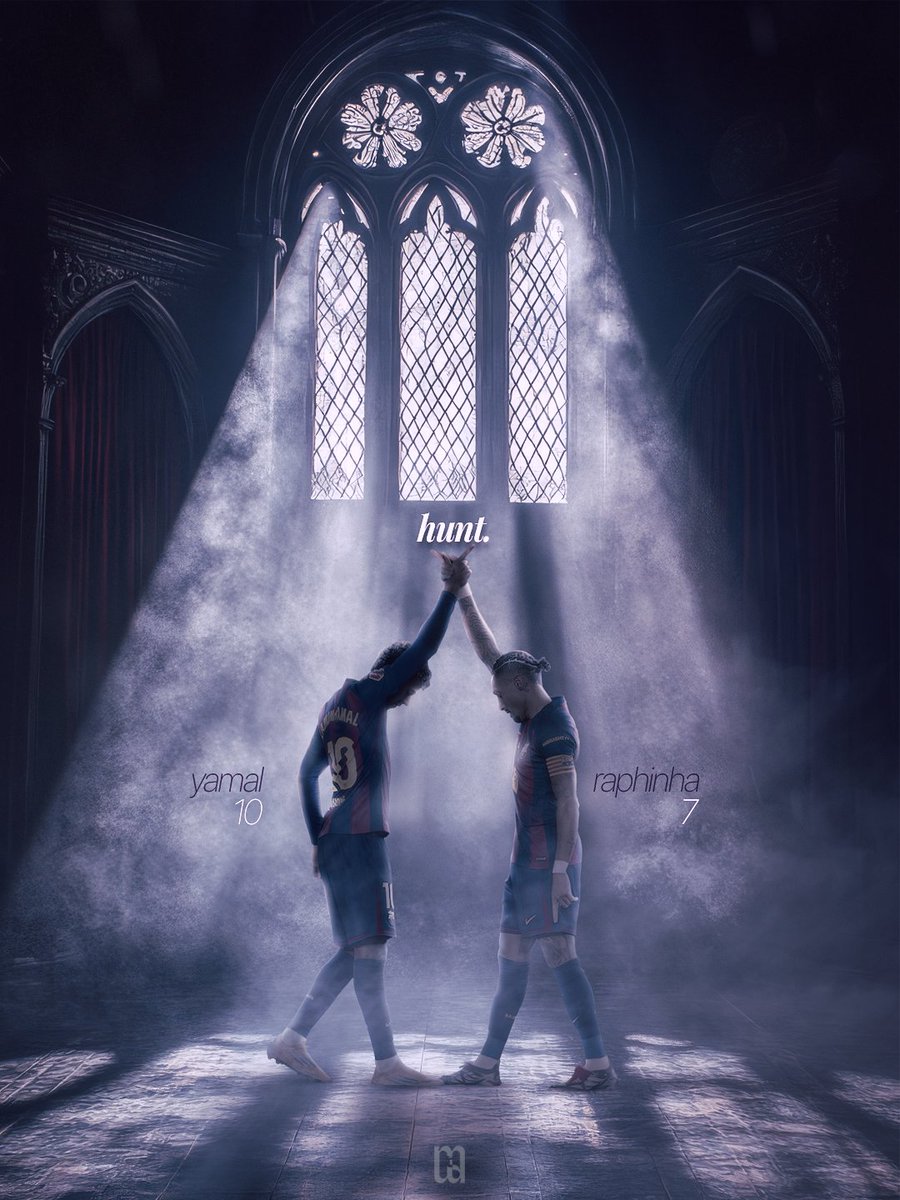 HUNT.
#lamineyamal #raphinha #barcelona #design #poster