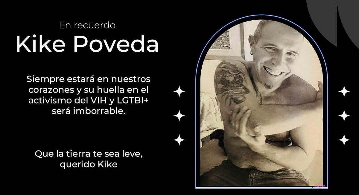 Nos dejó #KikePoveda <a href="/Kikepoveda2/">Kikepoveda</a> gran activista pro derechos LGTBIQ+ y pro visibilidad #VIH. El mundo del activismo 🏳️‍🌈 está de luto. Siempre en nuestras corazones Kike. #OrgulloEnComunidad