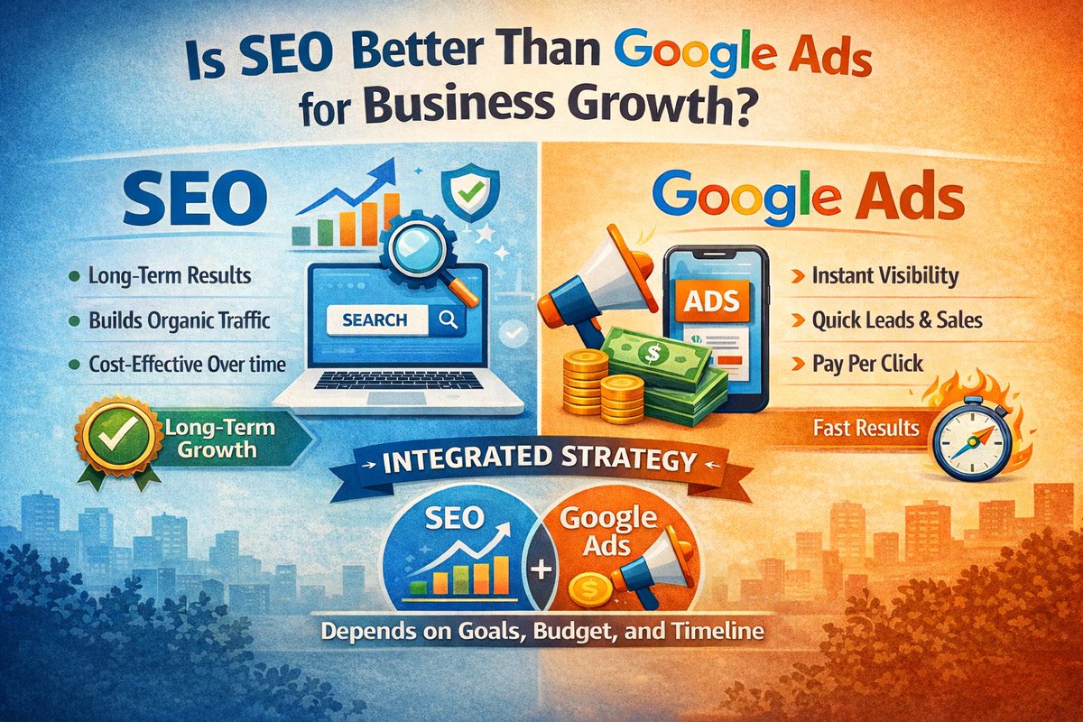 seoabdur's tweet photo. Is SEO better than Google Ads for business growth?

#googleads #seo #DigitalMarketing #seoabdur https://t.co/UrSZRvS0IT