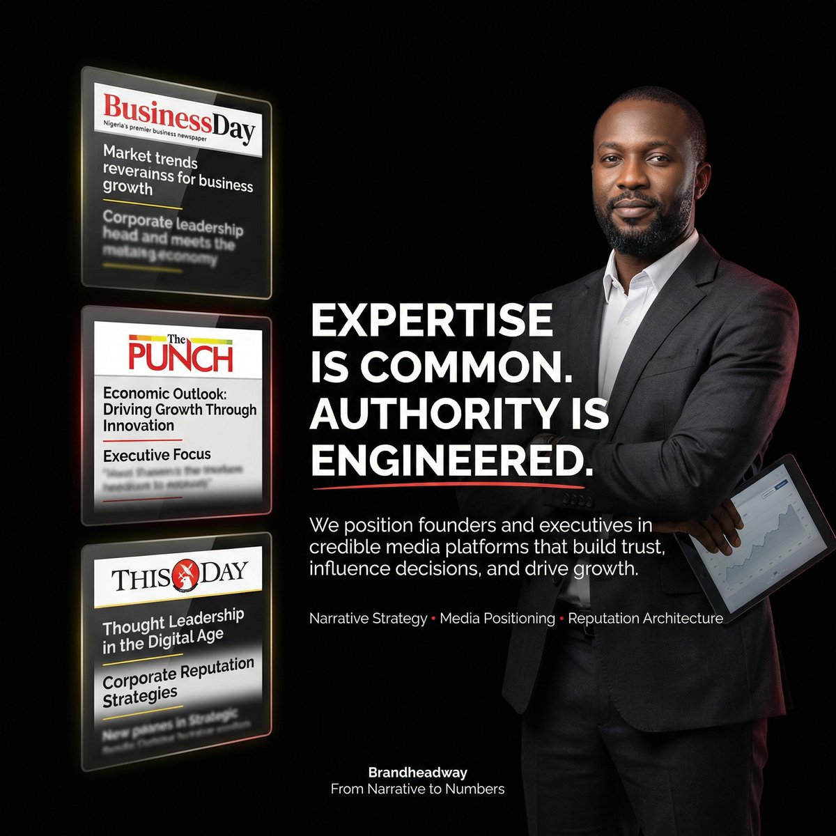 brandheadway's tweet photo. Expertise alone doesn’t make you a leader.

Visibility in the right rooms does.

Many founders and executives are brilliant.

Few are strategically positioned as authorities.

At Brand Headway, we don’t chase press.

We engineer credibility.

Trust drives opportunity. https://t.co/FVJL0Uml61