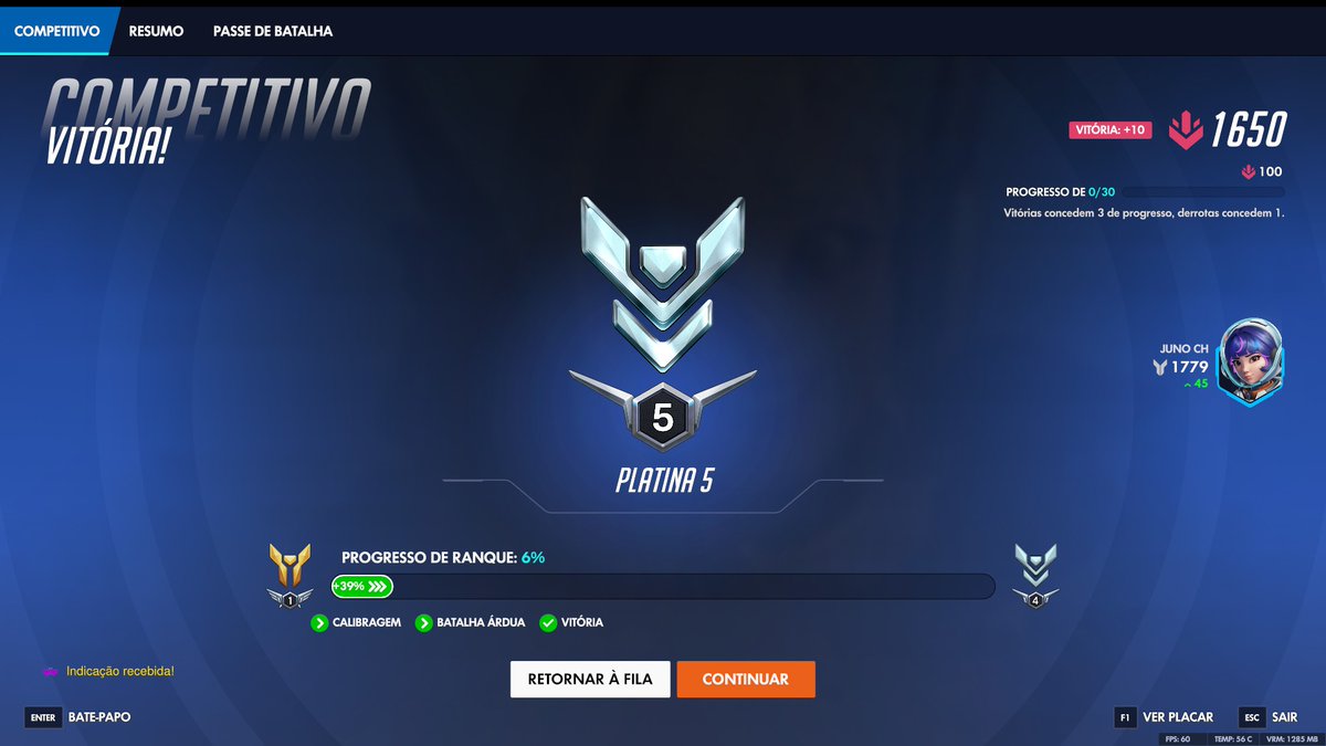 Overwatch esta me permitindo sair do prata omaga
