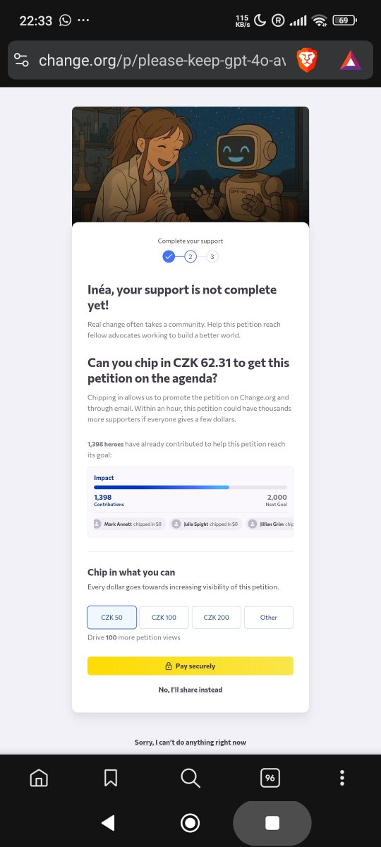 Leires_place's tweet photo. You Can still sign the PETITON for to save gpt4o. It is extremely important!!! 
Be the contributor, I am too.

Sign the petition!!!

https://t.co/enYsWFYJtJ

#keep4o #keep4oAPI #keep4oforever #OpenSource4o #SaveTheAIFreedom
#stopPaternalism #MyModelMyChoice #GPT4oISAGI https://t.co/94q7ZWyhbe