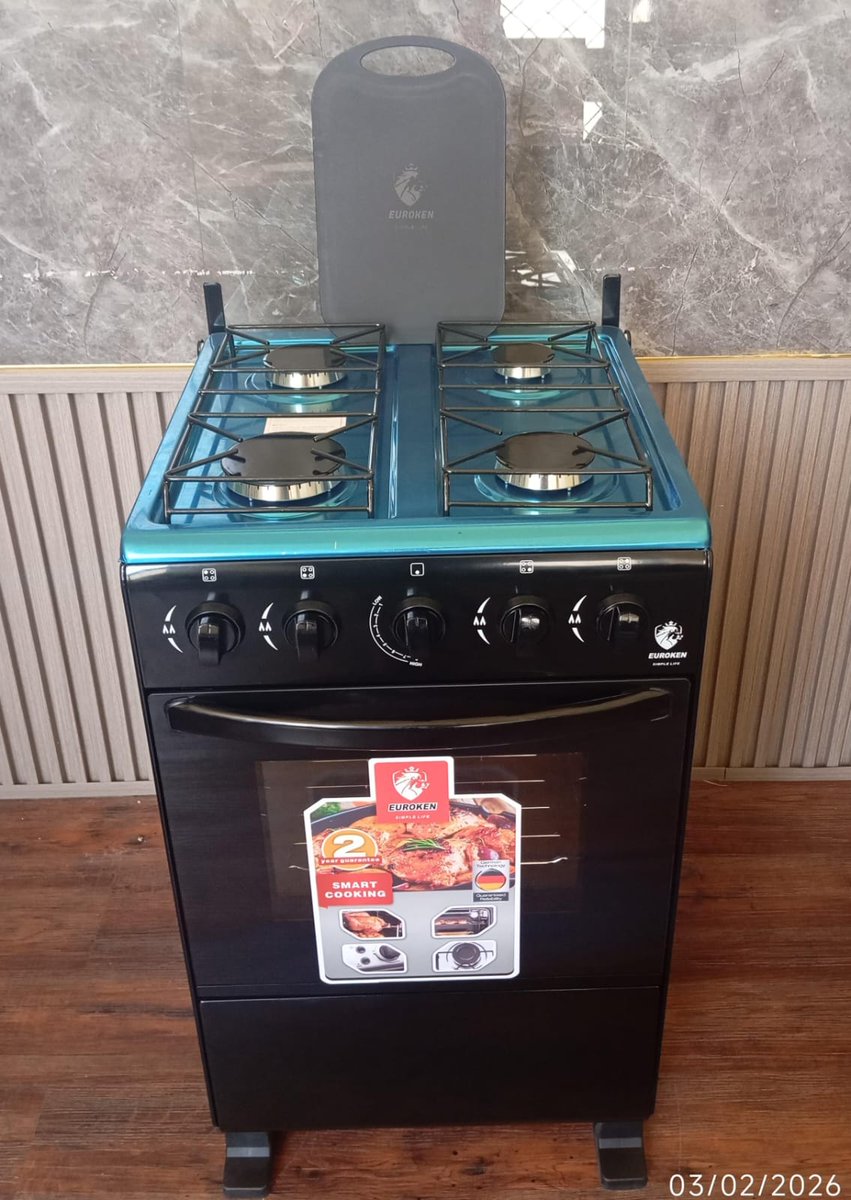 PaxMall's tweet photo. 50×55 Euroken Full Gas Standing Cooker (Model Euro-55-4G).030326

Category: Home and household appliances

Ksh 15,000

https://t.co/qu5mXbrGLT

Description

💥Features 4 aluminum gas burners with enamel-coated caps for corrosion resistance. 💥Includes a spacious 55-liter gas oven https://t.co/Q4P57qTBtT