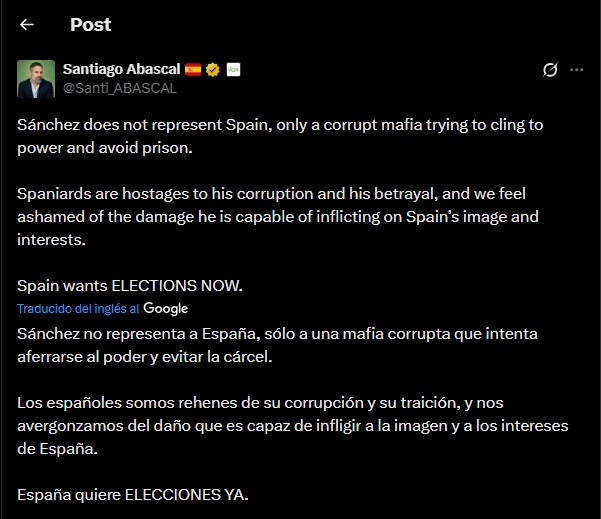 Apu_elrojo's tweet photo. Santiago Abascal debería ser nombrado "persona non grata" y expulsado del país por TRAIDOR. https://t.co/nJ8ma9FPuy