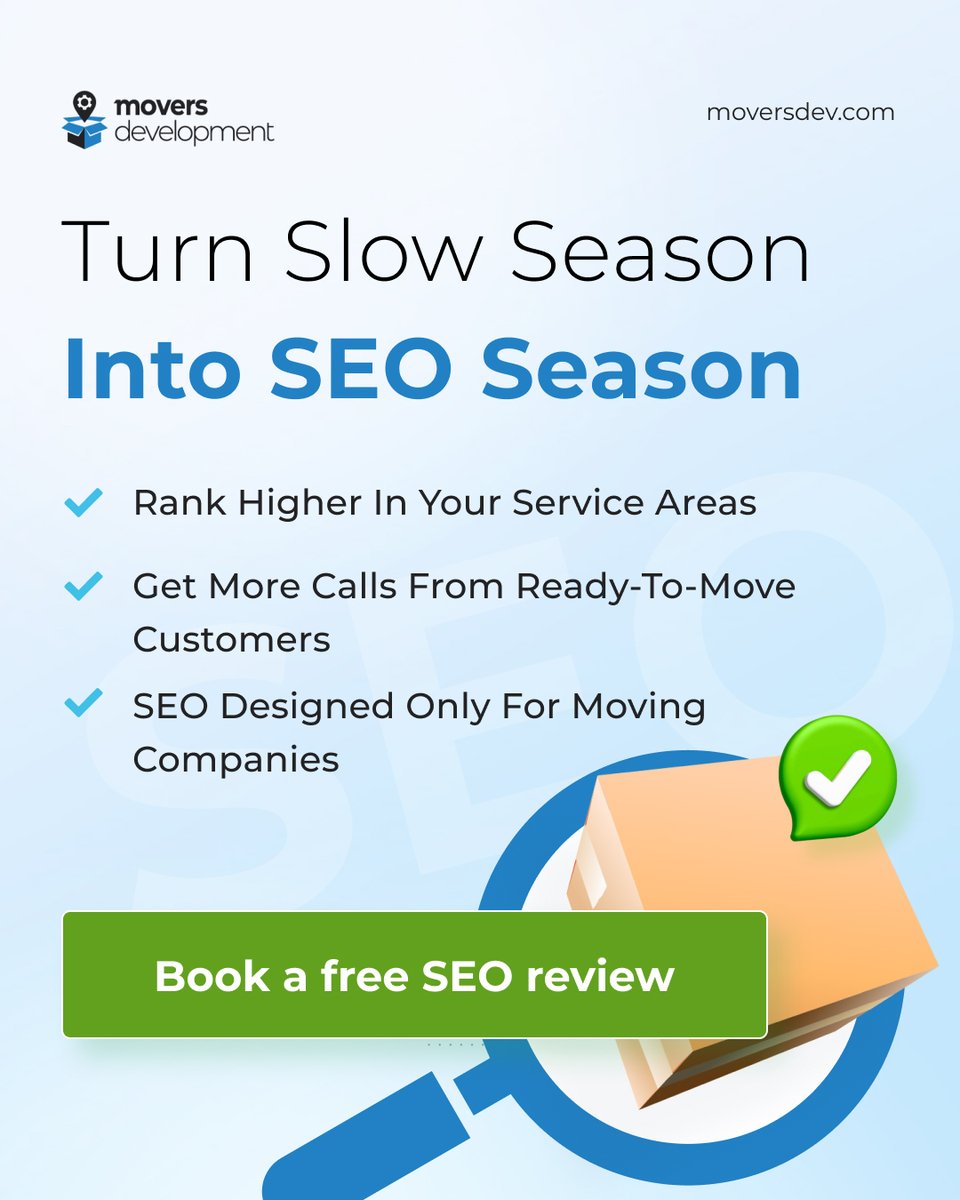 MoversDev's tweet photo. Movers Development focuses on SEO for moving companies only, so every change is built to turn searchers into booked jobs.

Apply for a FREE analysis: https://t.co/YFkJaYNHKY https://t.co/qlJOihT8QE