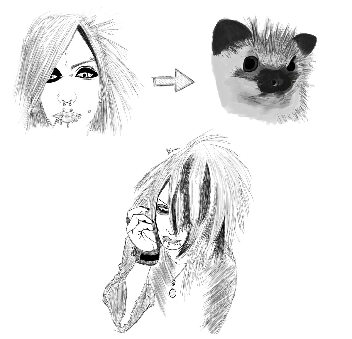 nakoimoto's tweet photo. Suica 🦔🖤 

#Ｖ系 #DAMNED  #V系ファンアート https://t.co/Uq2wAUnijR