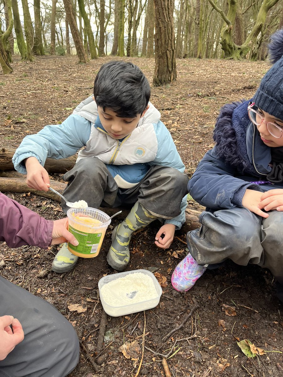 Last week the forest school children made pan cakes. “ It’s my first time making pancakes!” was a comment from one excited group member.