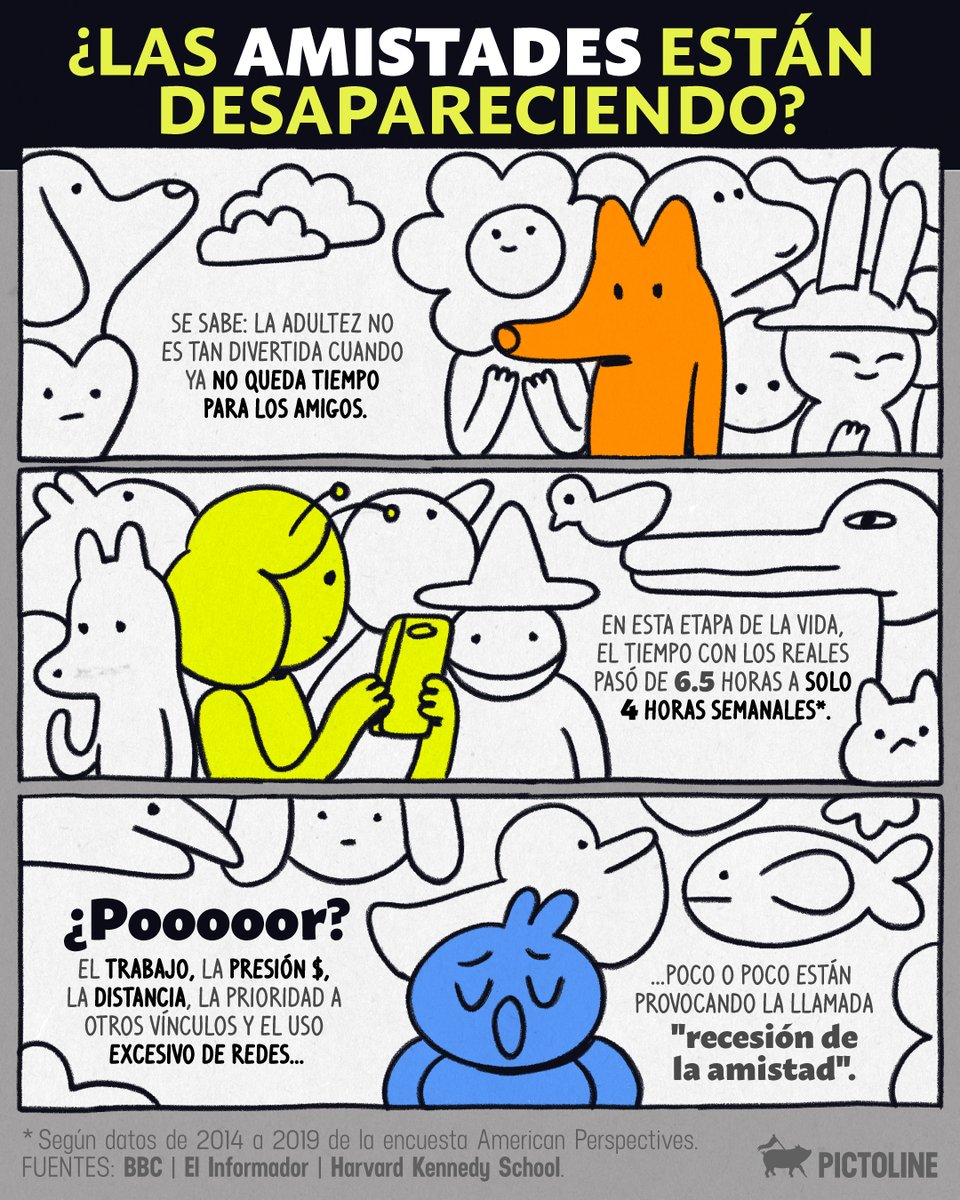 pictoline's tweet image. Hacer espacios en tu agenda para ver a tus amistades es clave 📆👌🏽❤️

#amistades #amigos #amistadesamigo #relaciones #psicologia #pictoline