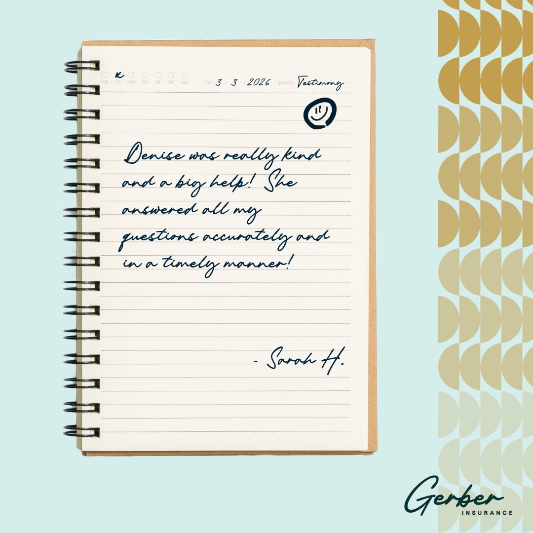 gerberagency's tweet photo. It's Tuesday and we're thrilled to share Sarah's heartfelt review! 🙌 These kind words remind us why we do what we do, making insurance simple and stress-free, with a touch of personalized care. 📝 https://t.co/tc33Tnc8ML