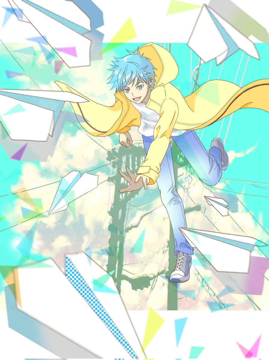 WindofGod_'s tweet photo. 今回、儚げなイラストを目指してみました☺️
#アイビスペイント
#ibispaint
#イラスト
#絵描きさんと繋がりたい
#mangaart
#drawing
#kawaii
#男の子
#少年
#紙飛行機
#電柱
#雲
#空 https://t.co/D5TX8hmxTp