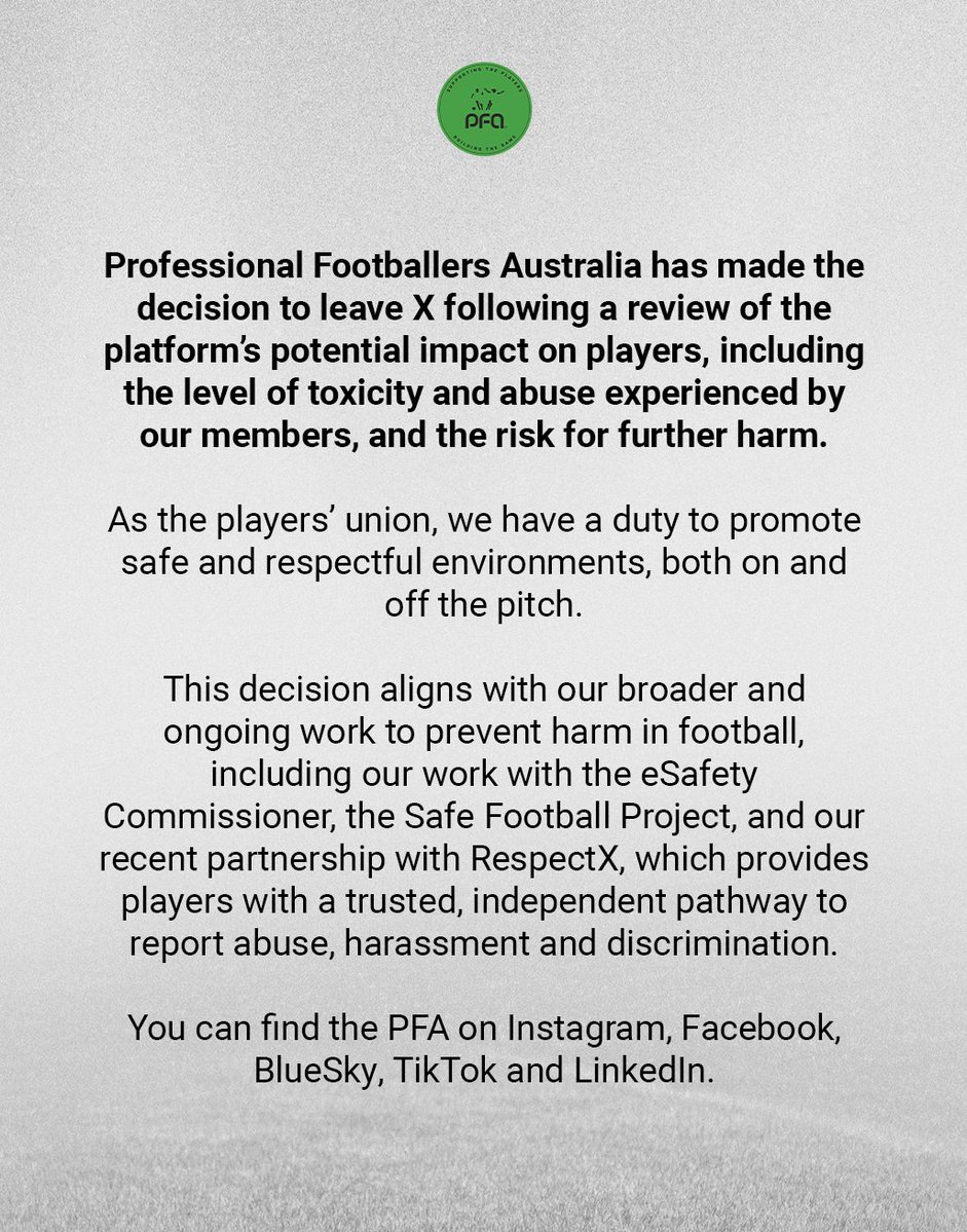 Professional Footballers Australia tweet media