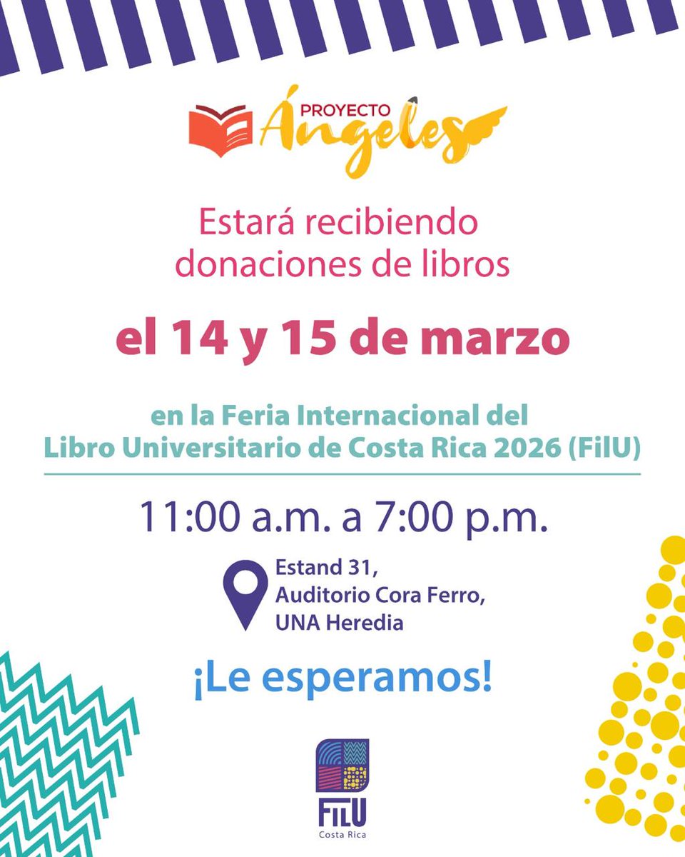 Recibimos nuevamente esta grata invitación para estar presentes en la FILU en Heredia. Los esperamos en el Auditorio Cora Ferro de la UNA.