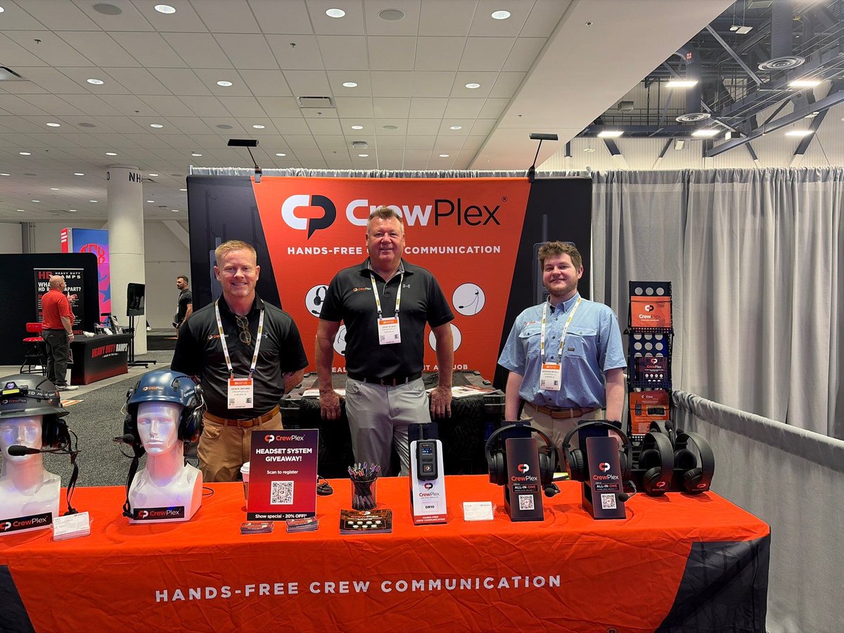CrewPlex's tweet photo. We've been rocking and rolling on Day 1 of @conexpoconagg in Las Vegas! Stop by Booth N10408 and check out OUR headset communication solutions for YOUR crew! Let us help revolutionize your communication on the job while staying safe, connected, and productive! #CONEXPOCONAGG2026 https://t.co/qte1gQzjUx