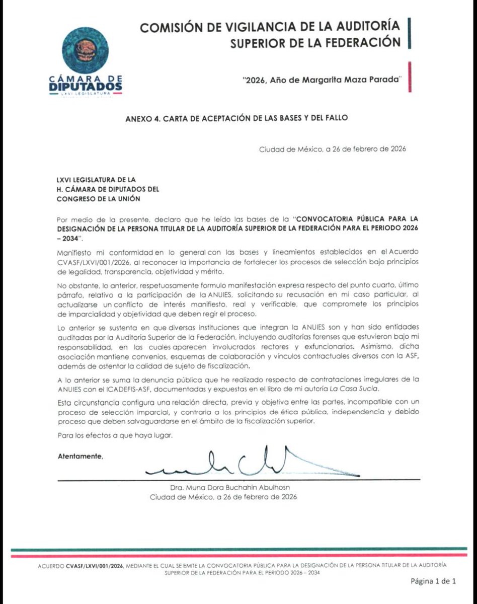 A quienes se han preocupado por la prevención a mi persona en el proceso de selección ⁦<a href="/ASF_Mexico/">Auditoría Superior</a>⁩ quiero mostrarles que SI cumplí cabalmente con el formato que hoy me requieren. ¿Quién definió que no lo entregué? Seguro los que debían excusarse.⁦<a href="/JavierHerreraMx/">Javier Octavio Herrera Borunda</a>⁩