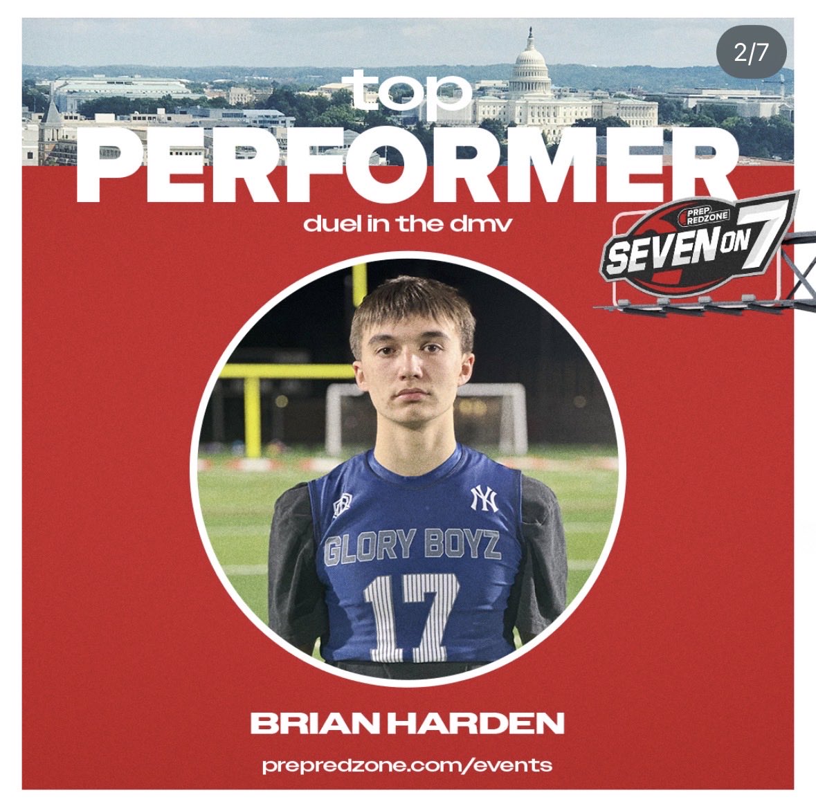 Brianglea18's tweet photo. Nominated top performer at prep redzone 7v7 tournament in the DMV. All glory to GOD #blessed #HardWorkPaysOff https://t.co/Wr3rgKweAu